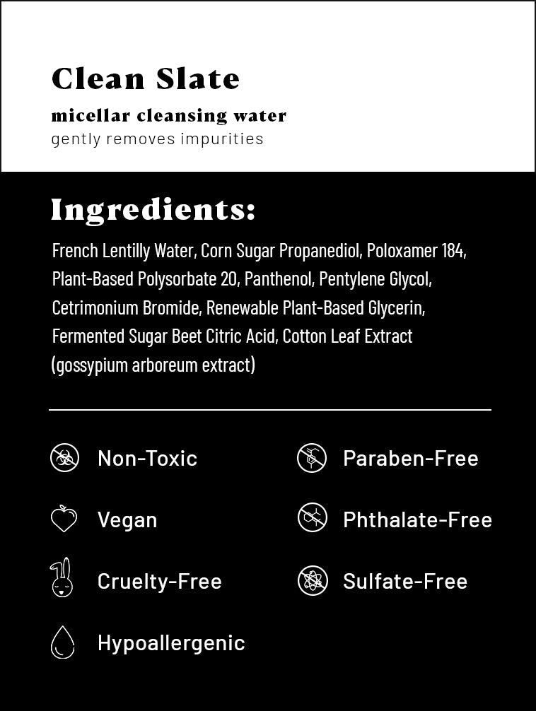 Clean Slate micellar cleansing water ingredients